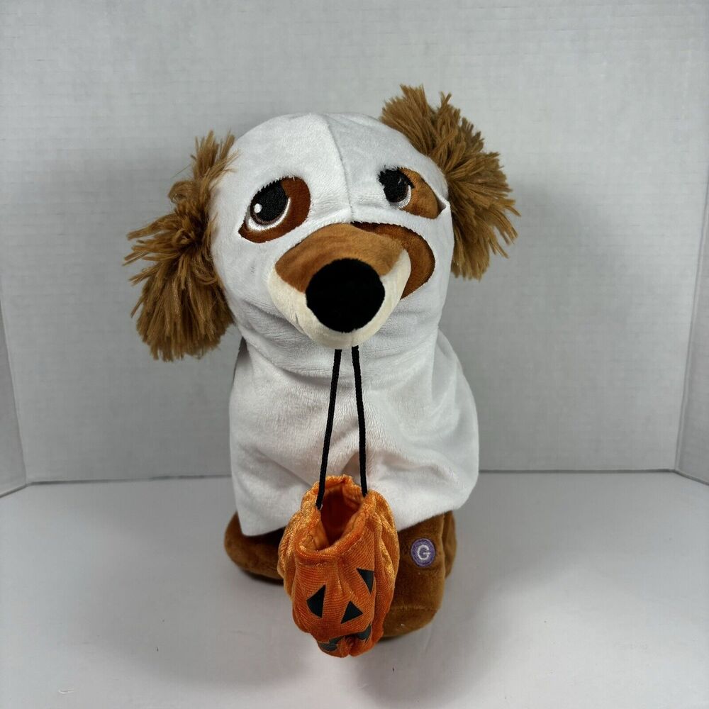 Gemmy Animated Dancing Ghost Dog Plush Brittney Spears Gimme More Song Halloween
